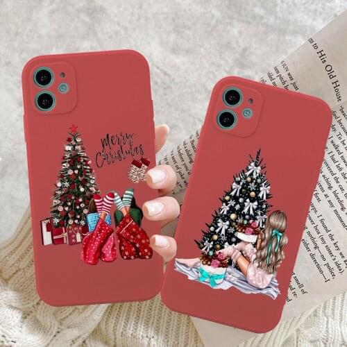 Cartoon Christmas Phone Case For iPhone 12 Pro 7 8 Plus Santa Claus Soft Case For iPhone 11 Pro Max XR X Xs Lovely Back Cover