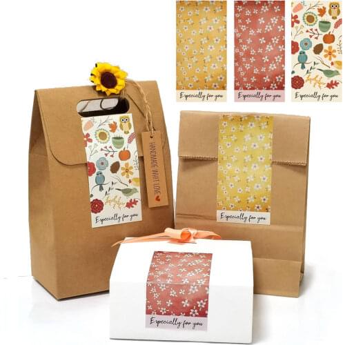 50Pcs Especially for You Flowers Stickers Seal Labels Small Business Commodity Gift Decor Rectangle Thank You Stationery Sticker