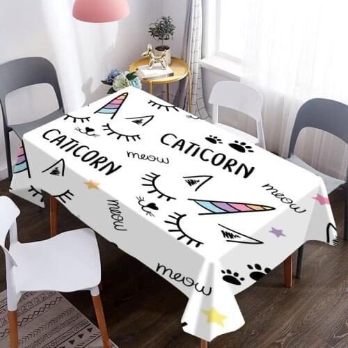 New Style Unicorn Pattern Waterproof Oxford Fabric Table Cloth Home Kitchen Hotel Picnic Dining Table Desk Decorative Tablecloth