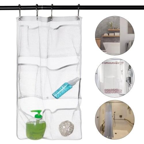 6 Pocket Wall Mounted Bathroom Organizer Wardrobe Closet Hanging Bag Container for Shampoo Soap Razors Comb Sundries Organizer