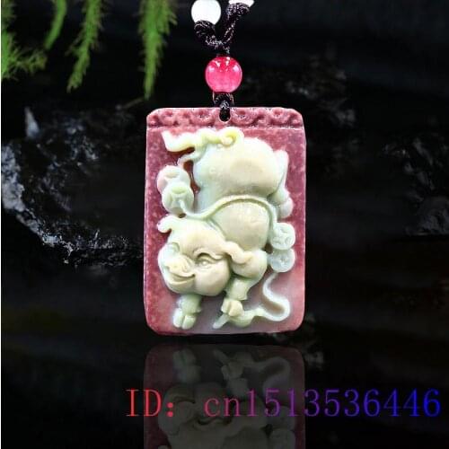 Jade Pig Pendant Necklace Gemstone Gifts Natural Amulet Charm Jewelry Chinese Fashion Carved