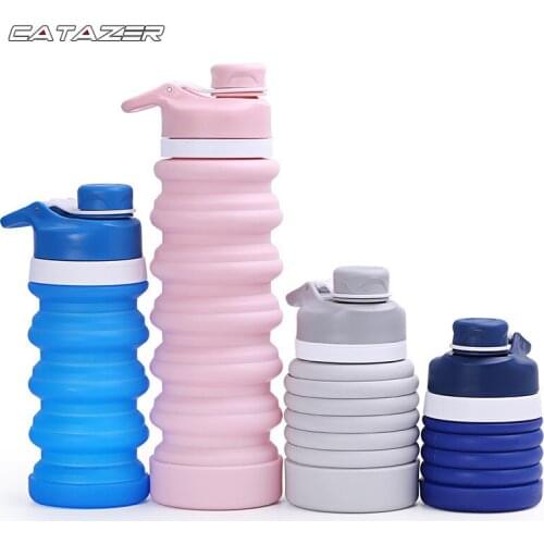 550ml Portable Silicone Collapsible Water Bottle My Drinking Bottle Kettle for Sport Outdoor Travel Retractable Folding Bottles