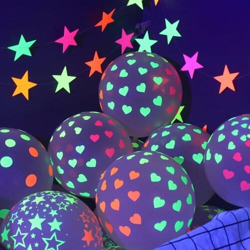 Amazing!Luminous Balloons Neon Swirling Garlands UV Glow Balloons Kids Birthday Wedding Black Light Party Decorations Balloons