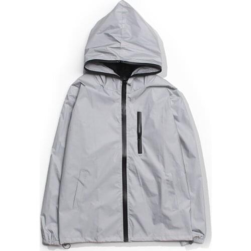 Chaqueta reflectante de talla grande para hombre 4XL, chaqueta completa de primavera y otoño, chaqueta impermeable para hombre