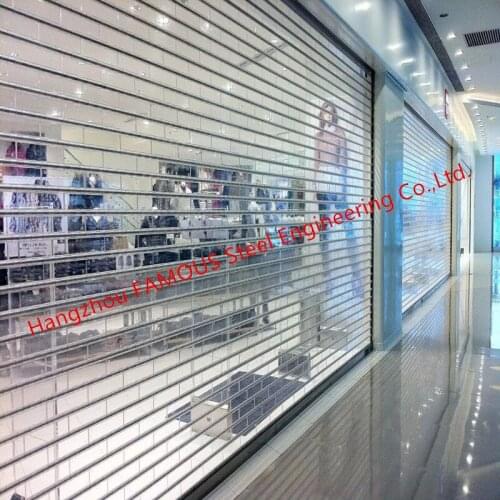 Luxury Transparent Crystal Roller Shutter Door With Aluminum Pipe Acrylic Glass High Speed Door