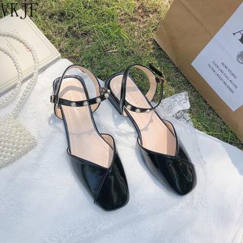 Womens Shoes Fashion Sandals 2021 New Spring One Word Buckle High Heel Ladies Shoes Roman Shoes