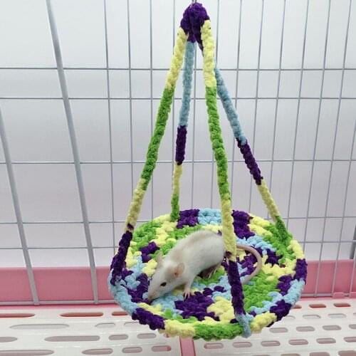 Practical Climbing Rope Mesh Hammock Swing For Small Animals Hanging House Bed Rat Ferrets Chinchillas Hamster Guinea Pig Play