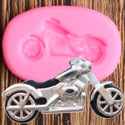 3D Motorcycle Silicone Molds Baby Birthday Fondant Cake Decorating Tools DIY Cupcake Baking Candy Clay Chocolate Gumpaste Moulds