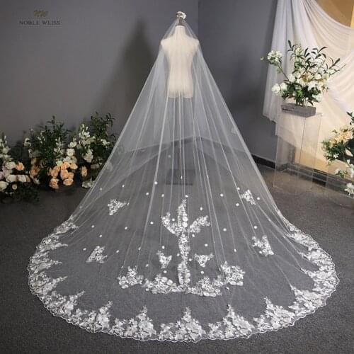 Wedding Veil Applique Wedding Veils with Comb One-Layer Bridal Veils Cathedral Veil