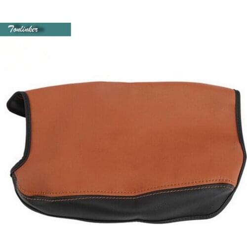 Tonlinker 1 PCS DIY Car Styling New Leather Central Armrest Holster Cover Case Stickers for Toyota Prado 2015-16 Accessories