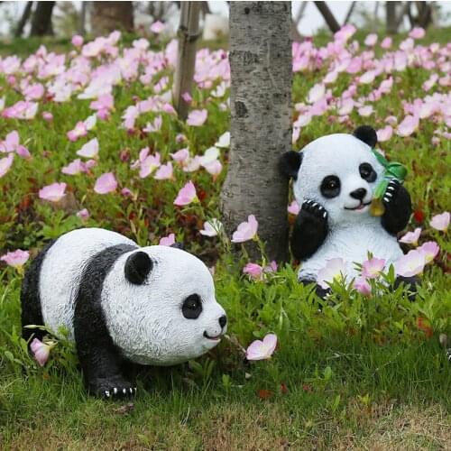 Outdoor Garden Decoration Simulation Animal Panda Resin Sculpture Park Lawn Villa Courtyard Landscape Decor Craft Ornaments
