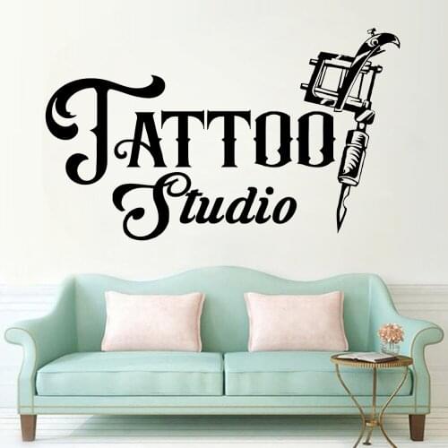 Tattoo Studio Wall Decal Tattoo Business Logo Poster Vinyl Wall Sticker Tattoo Salon Room Interior Design Wall Art Decor X562