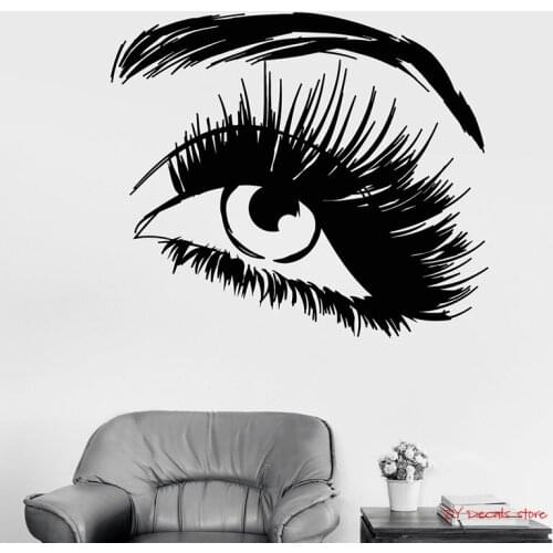 Eyes Vinyl Wall Decal Beautiful Eye Eyelashes Makeup Fashion Beauty Salon Stickers Removable Art Bedroom Living Room Decor L642