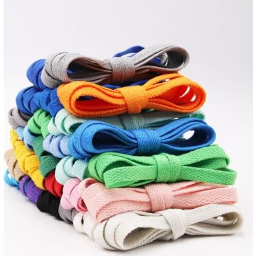 Weiou Lace 8mm Premium Multicolor Single Layer Flat Polyester Shoelaces For Casual Sneaker Gym Shoes Latchet Canvas Boots String