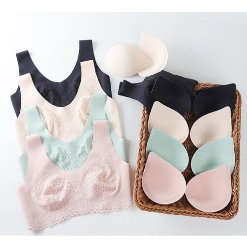 Women Active Bras Thin Seamless Gather Lace Sports Vest-style Beauty Back Bra Womens Intimates Underwear