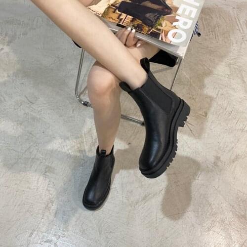 2020 New Fashion Women Boots Square Heel Platform Zapatos Mujer PU Leather Elestic Band Thigh High Shoes Black Hot Sale LJB224