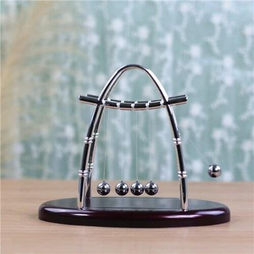 2019 Kids Physics Science Accessory Desk Toy Newton"s Cradle Steel Balance Ball CreativeFriction and damping effects