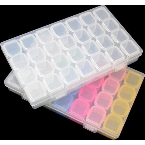 28 Slots Adjustable Plastic Storage Box Storage Box box for jewelry Diamond Embroidery Craft Bead Pill Storage Tool