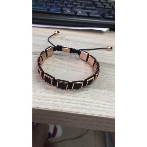 Anil Arjandas Copper with Natural Pearl Fish Leather Square Macrame Braiding Bracelets & Bangles Men and Women Christmas Gift