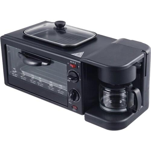 Household Toaster 3 In 1 Breakfast Machine Multifunctional Drip Coffee Maker Household Electric Bread Pizza Frying Pan