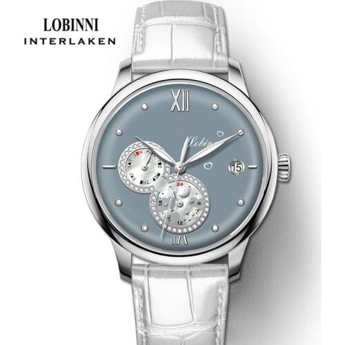 LOBINNI 2021 New Elegant Women Automatic Mechanical Watch Date Week Waterproof Ladies Wristwatch Luminous Hands Female Clock