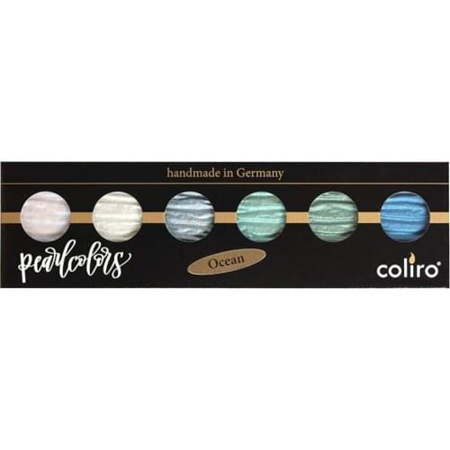 COLIRO Artist Mica Pearl Watercolor Paint, M730 Ocean (6 Color Set) by Finetec GmbH
