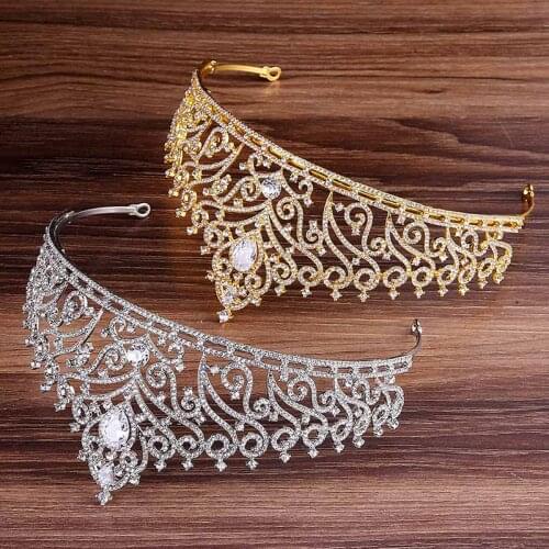 Crystal Tiaras For Women Hair Accessories Zircon Wedding Crown Princess Queen Wedding Crown Rhinestones Bridal Jewelry Ornament