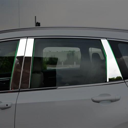 For Honda CRV CR-V 2017 2018 Window Chrome Pillar Post Posts Cover Trim Moulding Bezels Garnish Accent Stainless Steel 6pcs