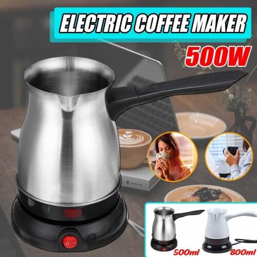 Electric Coffee Machine Portable Greek Turkey coffee maker moka pot Home Office Coffee Stovetop Kettle Pot 220V 500W 800/500ml