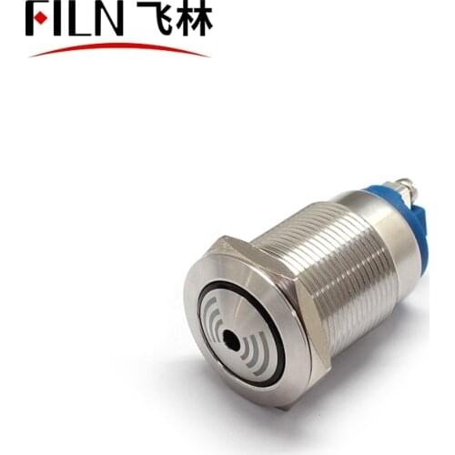 FILN Intermittent sound and flash sound and light buzzer 19MM 22MM red led 24V 110v 220v with 2pins