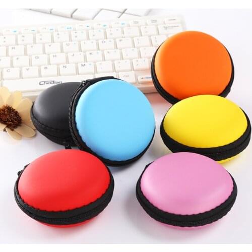 Candy Color Headset Storage Box Case Portable Round Shape Silicone Coin Purse USB Cable Holder Package Mini Small Gift Wallets