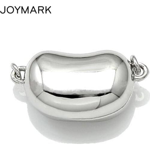Glossy Pea Sterling Silver Magnet Clasps For Necklaces Making Flat Magnetic Clasp 925 Silver Jewelry Accessories SC-MC013