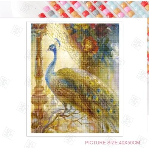 Beautiful Peacock 5D DIY Full Diamond Painting Home Decoration Animal Mosaic Sticker Rhinestone Embroidered Wall Art Picture