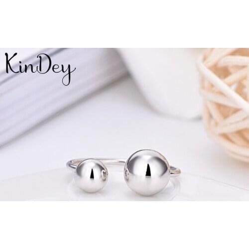 Kindey Personality Boho Silver Color Beads Rings for Women Jewelry Retro Big Antique Rings Girls Christmas Gifts Anillos