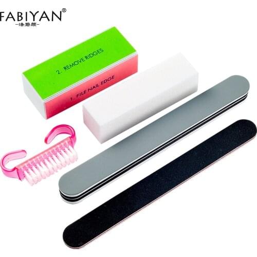 Hot Selling Nail Beauty Tool Kit Nail File Polishing Strip Buffer Dust Brush Abrasive Bar Nail Art 5pcs/set Manicure Tool Set