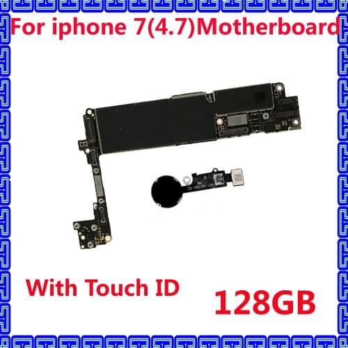 For iphone 7 Original motherboard with / NO touch ID 128GB Unlocked iCloud mainboard+chips Good working IOS system logic board