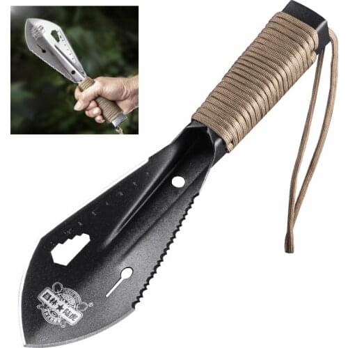 Mini Shovel Spade Multifunctional Outdoor Camping Garden Tool Weeder Sawtooth Hex Wrench Ruler Digging Trowel Knife Spear