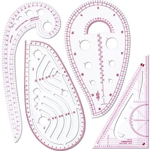 Vary form curve ruler 24cm Transparent Clothing universal ruler Patchwork cutting Multifunction Sewing rulers