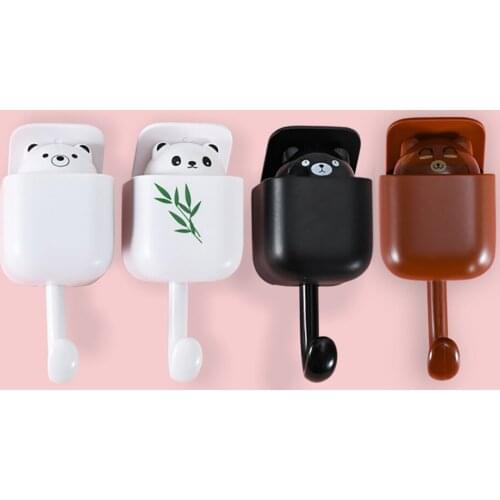Cartoon Hooks Home Decor Hiding Storage Bathroom Kitchen Hanging Hook Pasting Wall Hooks Children Gift Bear Cute Key Household