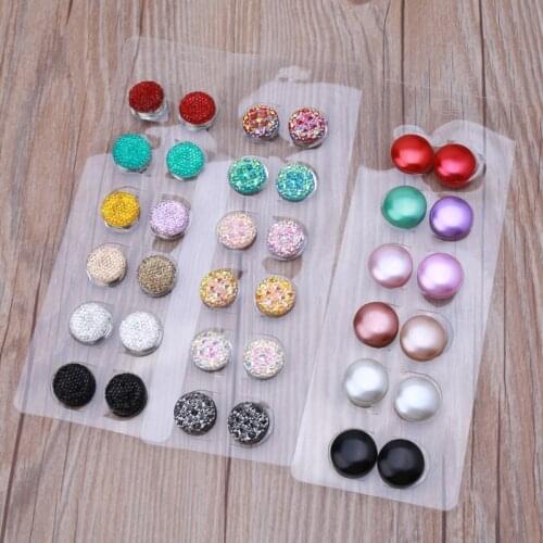 Pack of 12 Muslim Multi-Use Rhinestone Magnetic Scarf Brooch Round Hijab Pins R2LE
