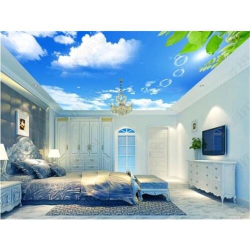 Custom 3D Ceiling Mural Wallpaper Hotel Restaurant Living Room Ceiling Sockets Wall Background Decor Wall Paper Papel De Parede