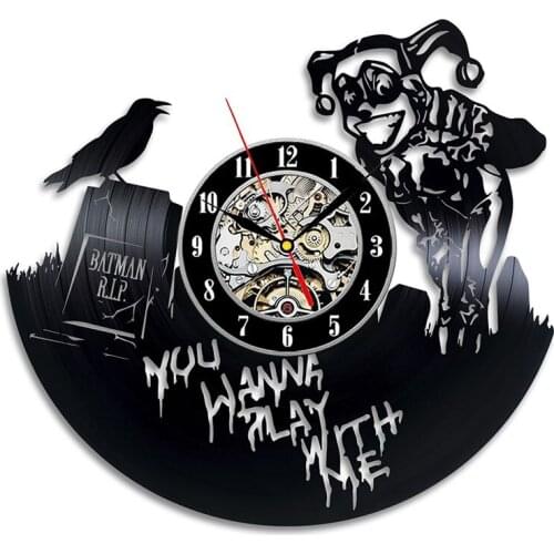You Wanna Play With Me Vinyl Record Wall Clock Modern Design 3D Stickers Movie Theme Clocks Hanging Wall Clock Watch Home Decor