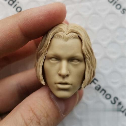Unpainted 1/6 Scale Zombie Movie Roles Alice Head Sculpt Model For Action Figure Doll Soldier Accessories Painting Exercise