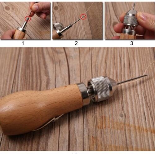 Leather Sewing Kit Needle and Waxed Thread Leather Sail Canvas Heavy Repair Professional Speedy Stitcher Sewing Awl Tools