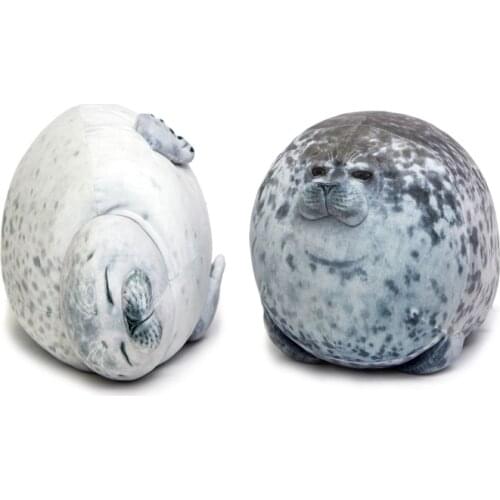 NEW Angry Blob Seal Pillow Chubby 3D Novelty Sea Lion Doll Plush Stuffed Toy Baby Sleeping Throw Pillow Gifts for Kids Girls
