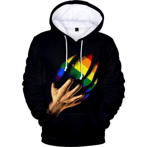 Sidno New Arrival Rainbow LGBT 3D Hoodies Men/Women Popular Casual Harajuku Sweatshirts 3D Print Rainbow LGBT Mens Hoodie