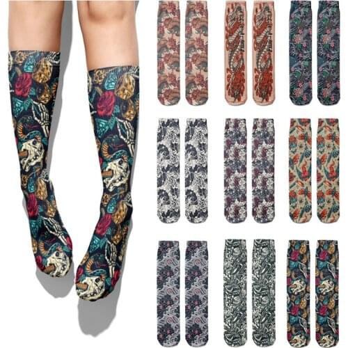 Sexy Socks Skull Pattern Creative Fashion Personalized Novelty Men Women Socks Skateboard Crew Casual Crazy Long Socks