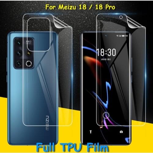 Front / Back Full Coverage Clear Soft TPU Film Screen Protector For Meizu 18 Pro Meizu18 5G Cover Curved Parts (Not Glass)