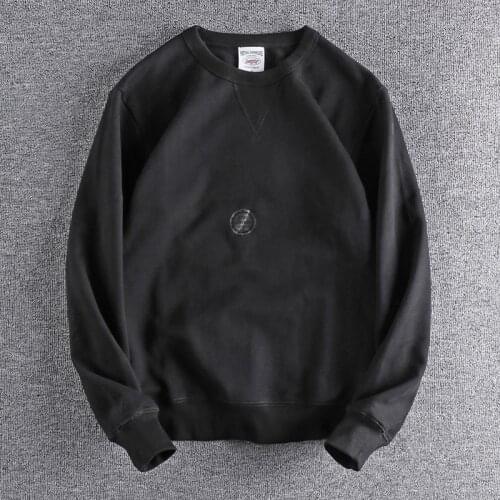 2021 new arrival Plush thickened Pullover long sleeve simple solid color mens round neck hoodies youth top coat 345