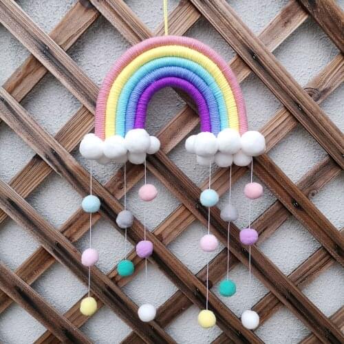 Nordic Style Rainbow Pendant Woven Hanging Decoration Childrens Room Wall Pendant Creative Kindergarten Background Layout Decor